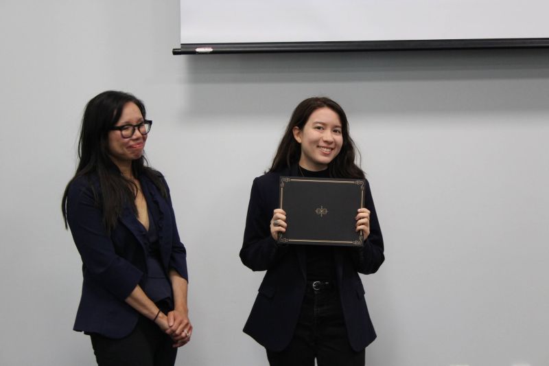 Carousel Photo 4: Alexia Ventura at an awards event for semi-finalist recognition (2023)